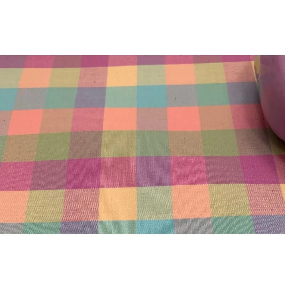 Spring Table Runner Easter Cottage Farmhouse Decor Plaid Cotton Decorative Cloth